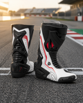 TRIFECTA Men's Leather Motorcycle Racing Boots – CE Certified Sport Riding Boots