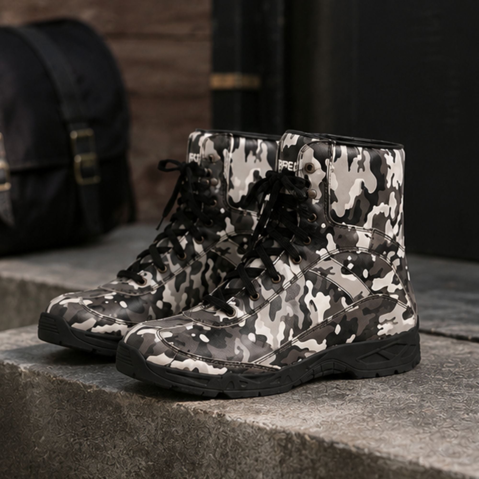 Trifecta Men's Camouflage Motorcycle Riding Boots| Military & Outdoor Boots